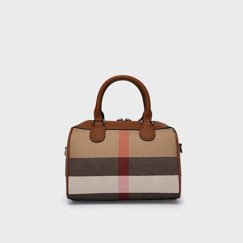 Ženska mala crossbody torba u britskom Boston stilu s prugastim kariranim uzorkom