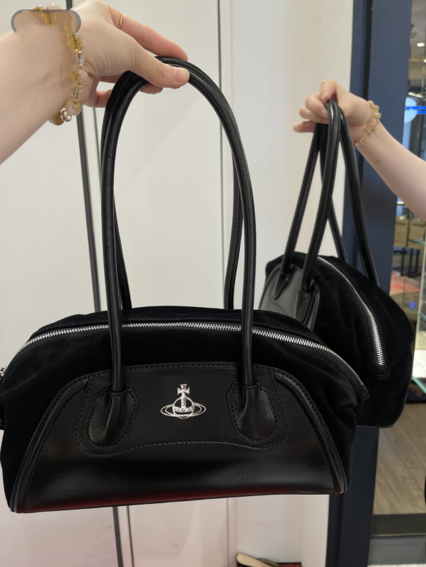 Torba Saturn Empress – retro velur, Boston/Bowling stil, svakodnevna za nošenje, svestrana preko ramena