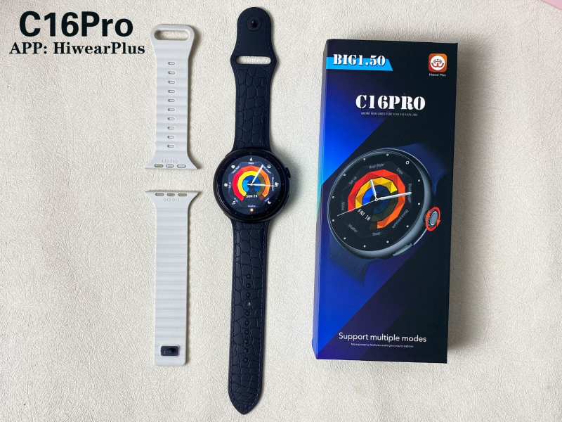 XCTSW C16Pro pametni sat s Bluetoothom, sportski pedometar, obavijesti o porukama, praćenje srčanog ritma, kružni zaslon