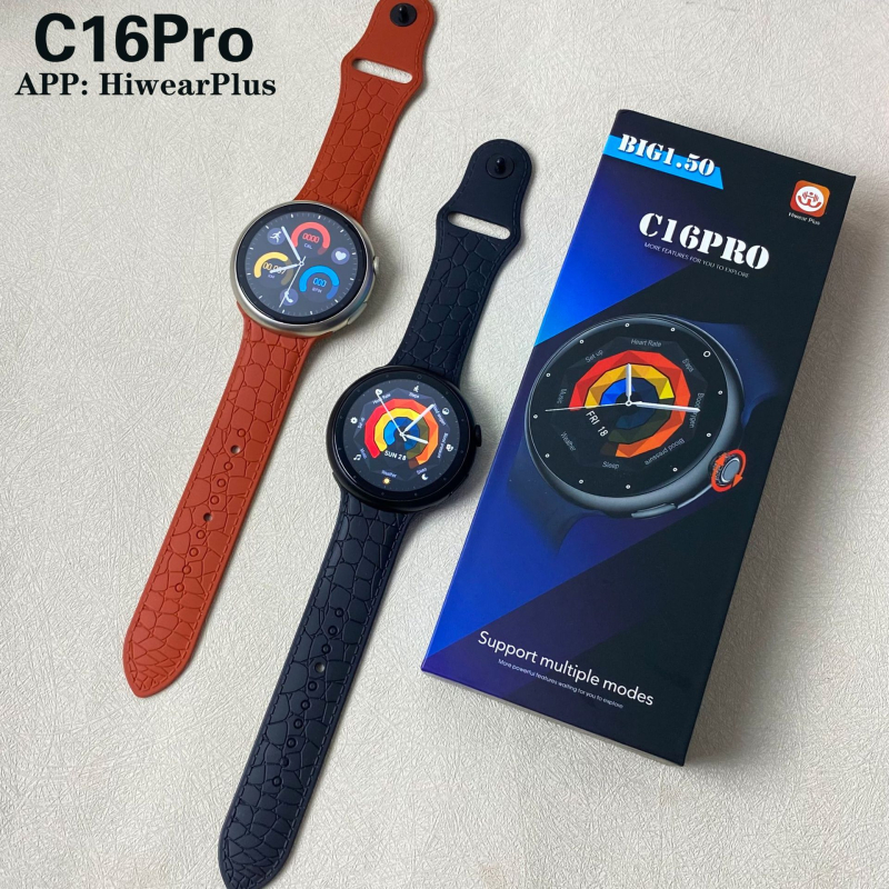 XCTSW C16Pro pametni sat s Bluetoothom, sportski pedometar, obavijesti o porukama, praćenje srčanog ritma, kružni zaslon