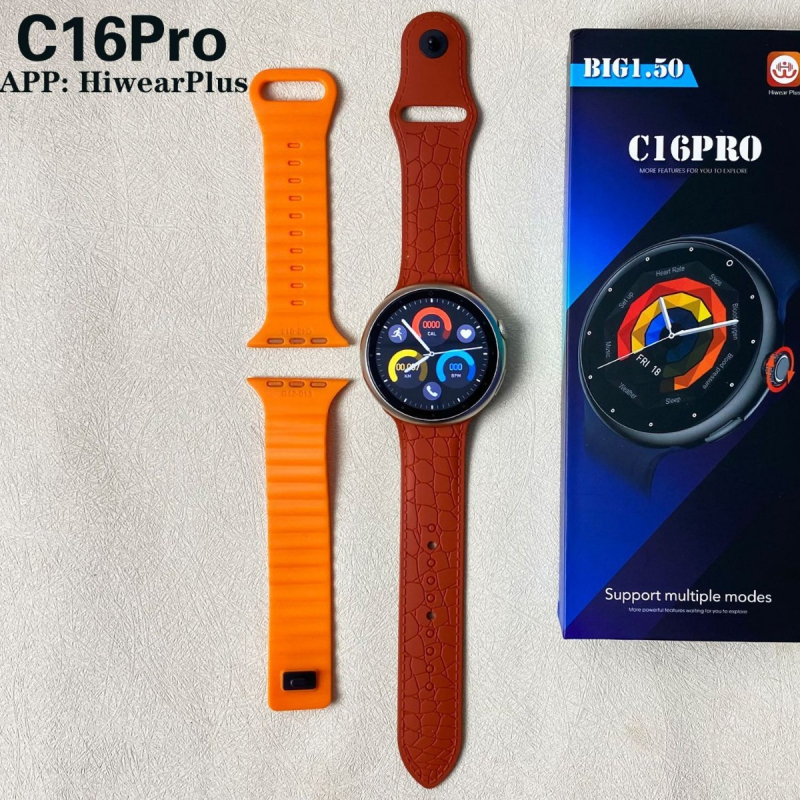 XCTSW C16Pro pametni sat s Bluetoothom, sportski pedometar, obavijesti o porukama, praćenje srčanog ritma, kružni zaslon