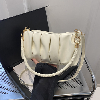 Francuski nišni dizajn ženska crossbody torba, kompaktne veličine, plisirana PU, motiv oblaka