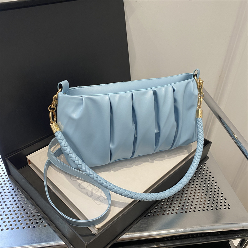 Francuski nišni dizajn ženska crossbody torba, kompaktne veličine, plisirana PU, motiv oblaka