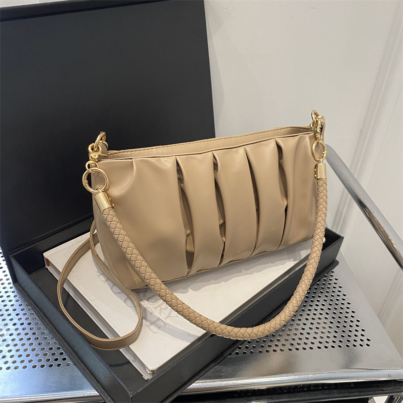 Francuski nišni dizajn ženska crossbody torba, kompaktne veličine, plisirana PU, motiv oblaka