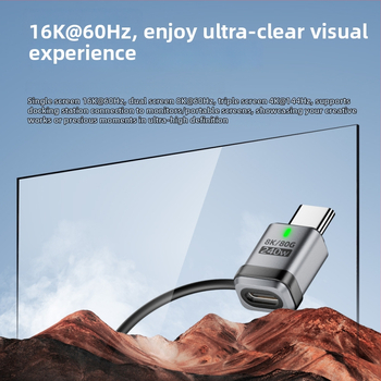 USB4.0 Type-C удължителен адаптер, мъжки към женски USB-C, 80 Gbps, 240 W, напълно съвместим