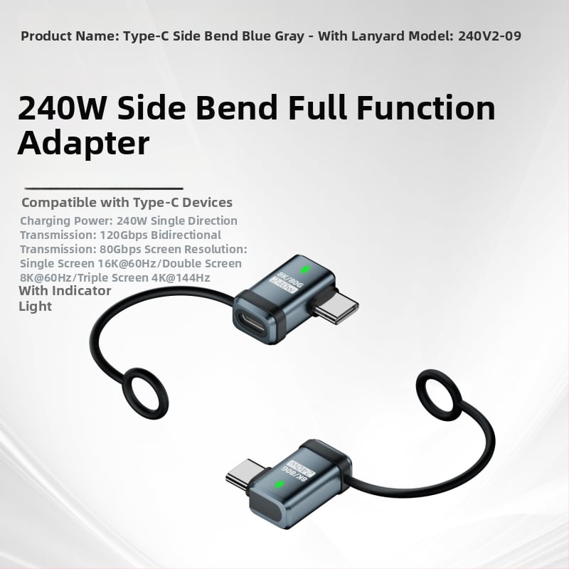 USB4.0 Type-C удължителен адаптер, мъжки към женски USB-C, 80 Gbps, 240 W, напълно съвместим