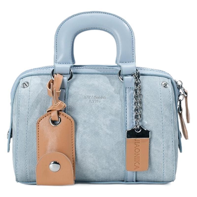 Ženska torba Boston, plave boje denim, novi model 2024, visoke kvalitete torba u obliku jastuka, ručno nošenje