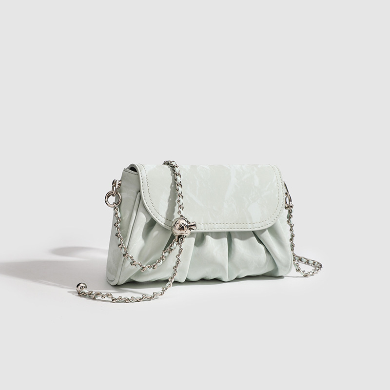 Ženska torba u akademskom stilu s plisiranim dizajnom oblaka, mala, preko ramena ili crossbody, ljeto 2024