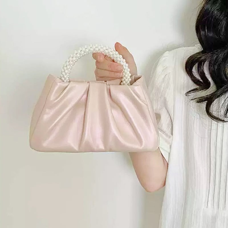 Klasična djevojačka torbica s perlama, plisirana u obliku oblaka, 2025 novi model, mala crossbody i ručna torbica za žene, mini torbica za telefon