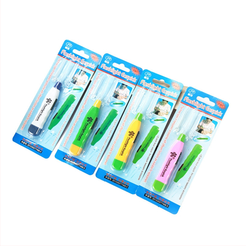 Lingură pentru urechi multifuncțională, iluminată, cu design de desen animat, iluminare vizibilă
