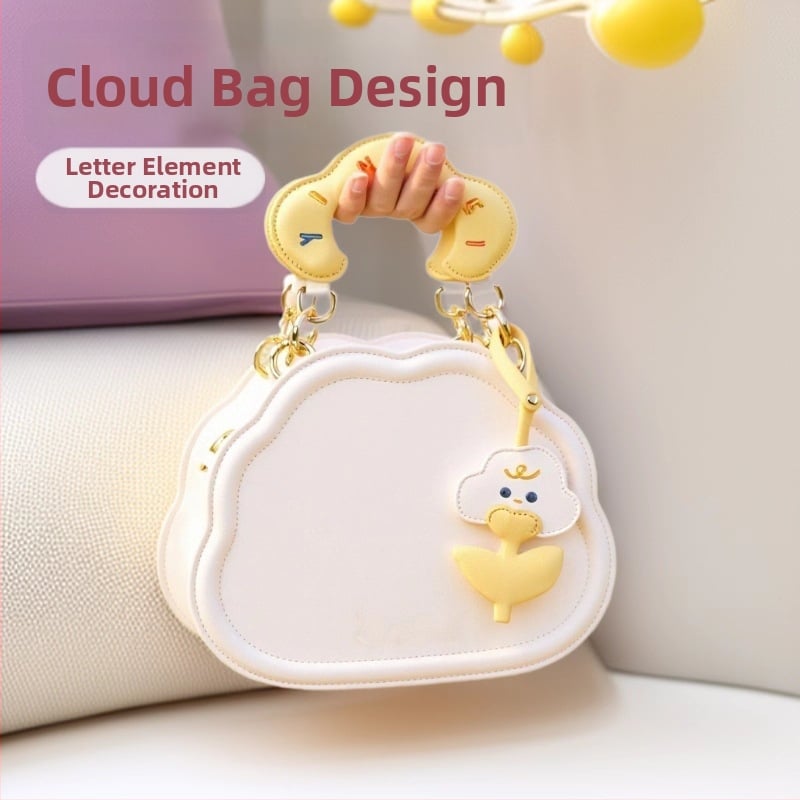 Ženska mala crossbody torba s nišnim dizajnom, inspirirana oblacima, sa strukturiranim siluetom i pretincem za telefon