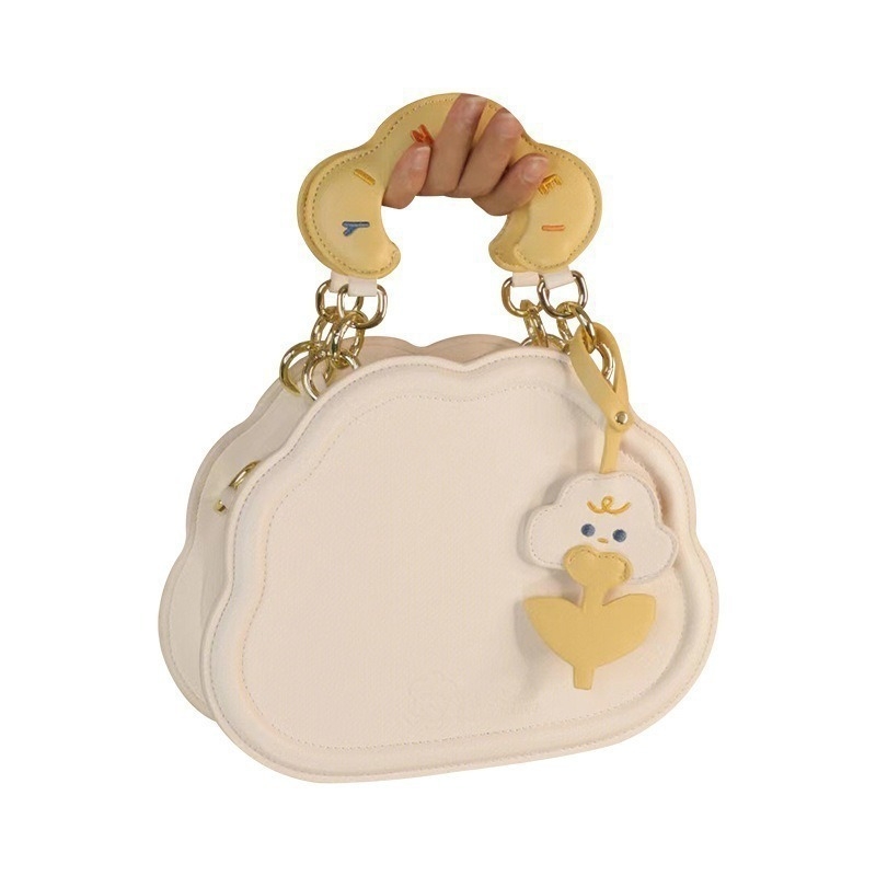 Ženska mala crossbody torba s nišnim dizajnom, inspirirana oblacima, sa strukturiranim siluetom i pretincem za telefon