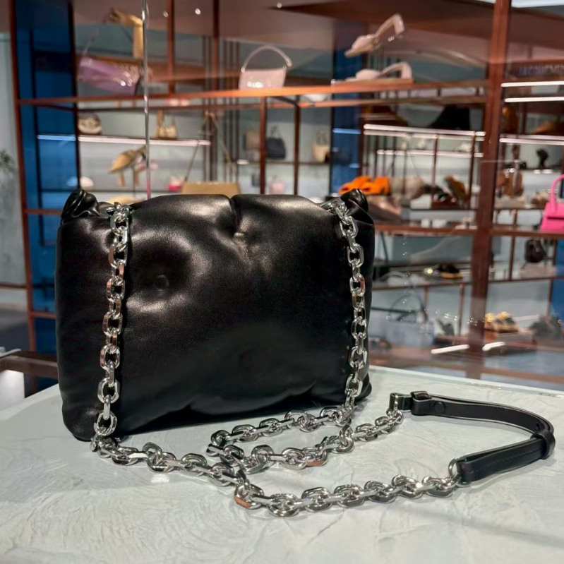 Mekana PU kožna torba s dvostrukim lancem, srednje veličine, za nošenje preko ramena ili kao crossbody