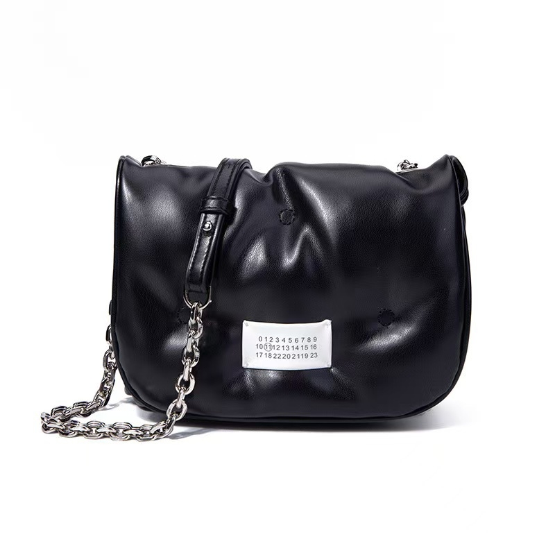 Mekana PU kožna torba s dvostrukim lancem, srednje veličine, za nošenje preko ramena ili kao crossbody