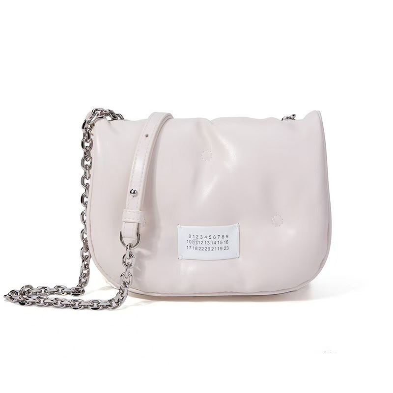 Mekana PU kožna torba s dvostrukim lancem, srednje veličine, za nošenje preko ramena ili kao crossbody