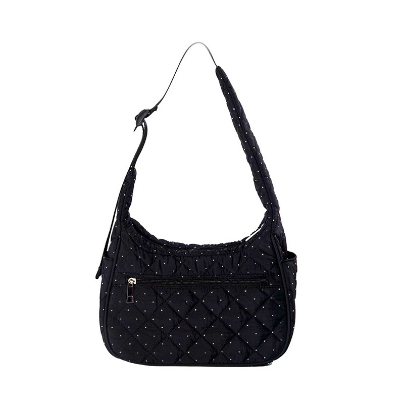 Ženska torbica preko ramena za jesen-zimu 2025, plisirano dizajn nalik oblaku, casual, velika kapaciteta, crossbody, vanjski materijal nylon, podstava poliester