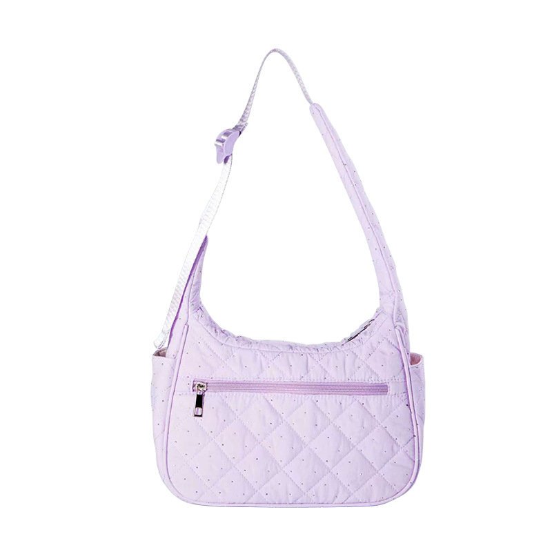 Ženska torbica preko ramena za jesen-zimu 2025, plisirano dizajn nalik oblaku, casual, velika kapaciteta, crossbody, vanjski materijal nylon, podstava poliester