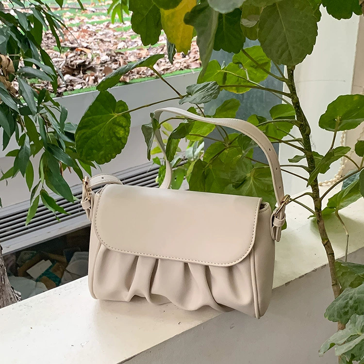 Ženska dnevna crossbody torba za svakodnevnu upotrebu, korejskog stila, plisirana torba s motivom oblaka, srednja veličina, PU koža