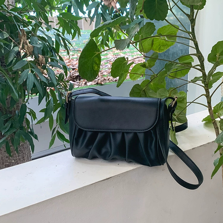 Ženska dnevna crossbody torba za svakodnevnu upotrebu, korejskog stila, plisirana torba s motivom oblaka, srednja veličina, PU koža