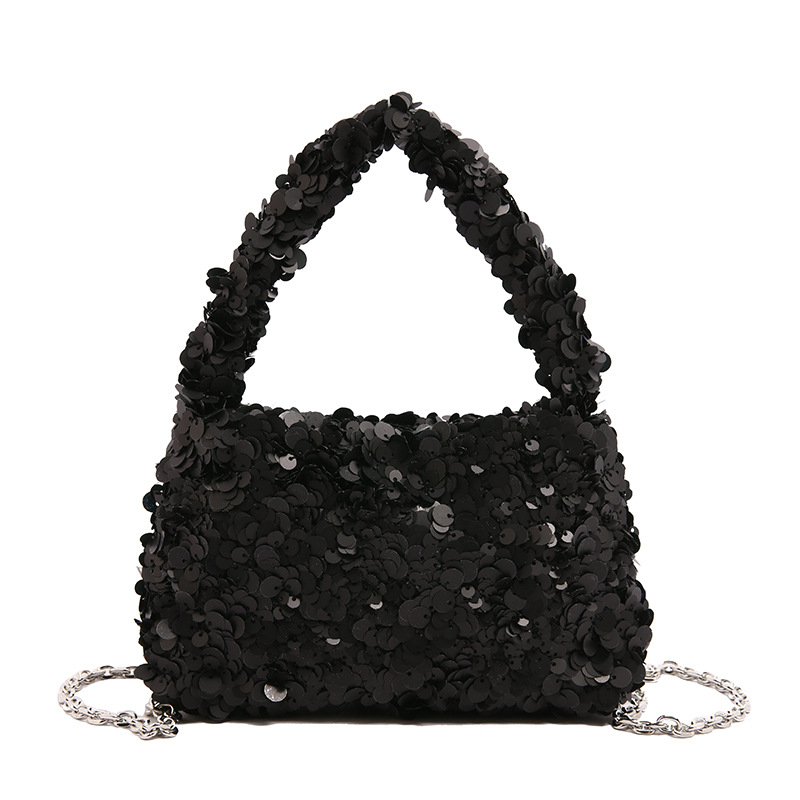 Ženska torbica s šljokicama u oblaku, gradski stil, lančani crossbody, kompaktna kvadratna torbica
