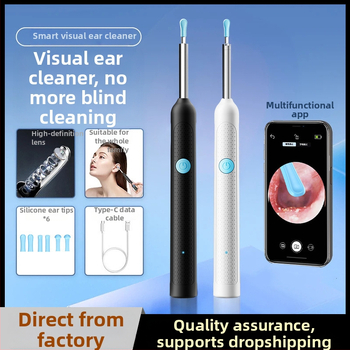 Set profesional pentru curățarea urechilor la copii – Bluetooth fără fir, vizualizare HD, iluminare luminescentă, linguriță pentru urechi anti-zgârieturi, cu lupă