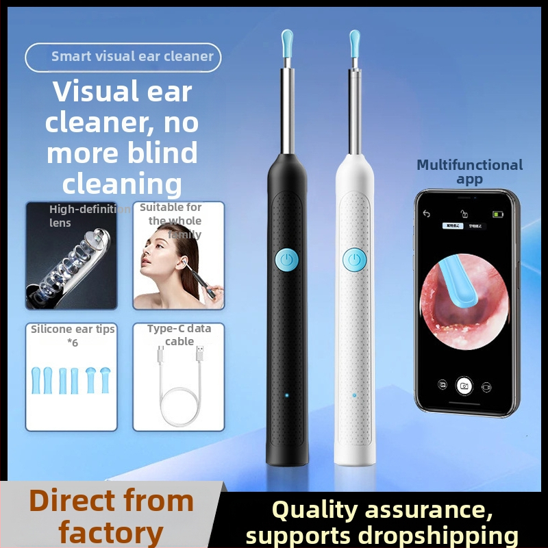 Set profesional pentru curățarea urechilor la copii – Bluetooth fără fir, vizualizare HD, iluminare luminescentă, linguriță pentru urechi anti-zgârieturi, cu lupă