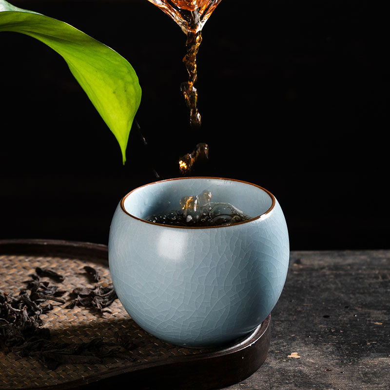 Ruyao ceașcă pentru ceai, ceramic Gongfu cu glazură crăpată, ceașcă personală de degustare a ceaiului