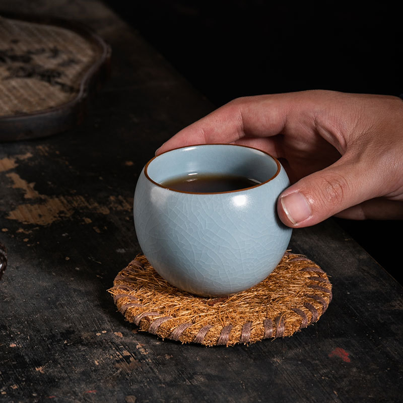 Ruyao ceașcă pentru ceai, ceramic Gongfu cu glazură crăpată, ceașcă personală de degustare a ceaiului