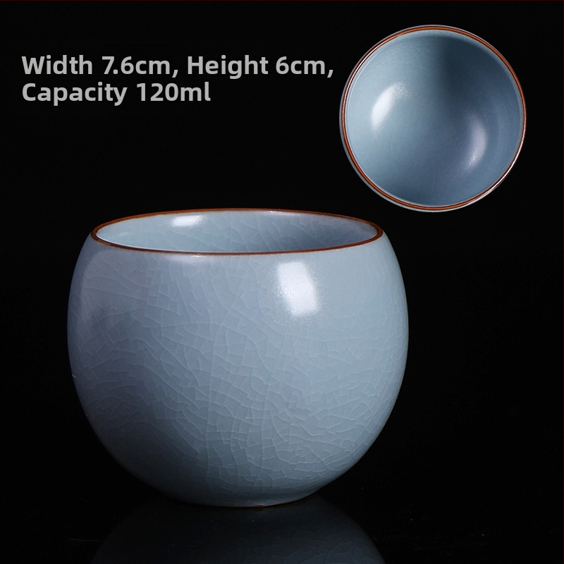 Ruyao ceașcă pentru ceai, ceramic Gongfu cu glazură crăpată, ceașcă personală de degustare a ceaiului