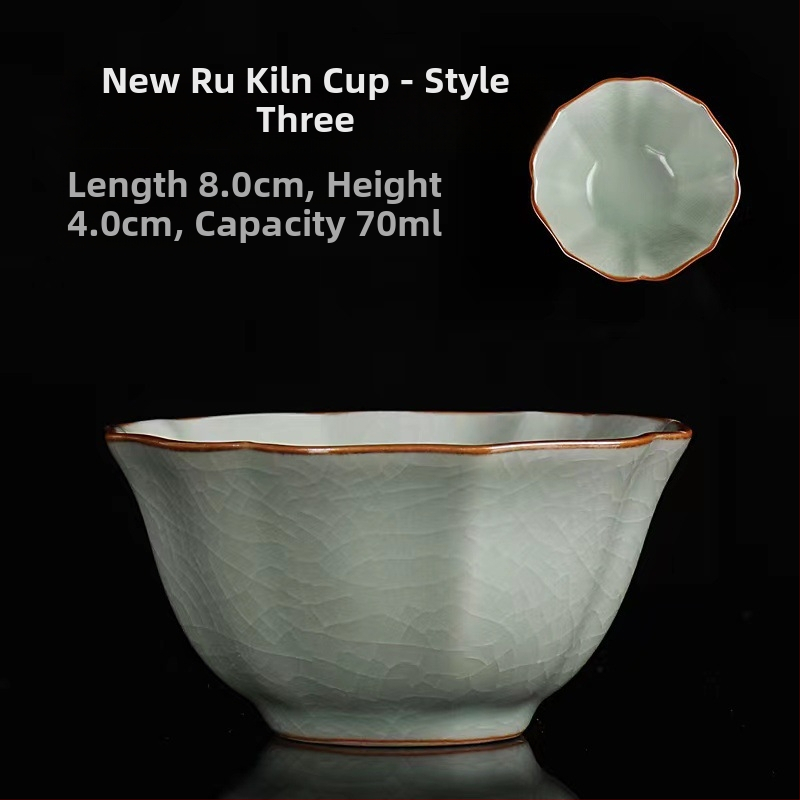 Ruyao ceașcă pentru ceai, ceramic Gongfu cu glazură crăpată, ceașcă personală de degustare a ceaiului