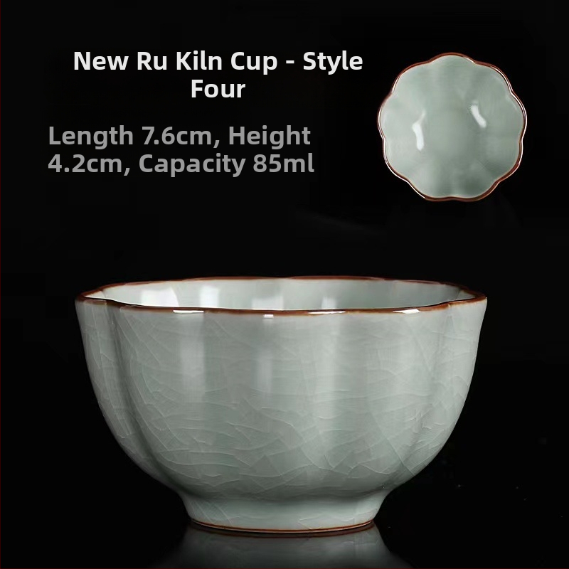 Ruyao ceașcă pentru ceai, ceramic Gongfu cu glazură crăpată, ceașcă personală de degustare a ceaiului