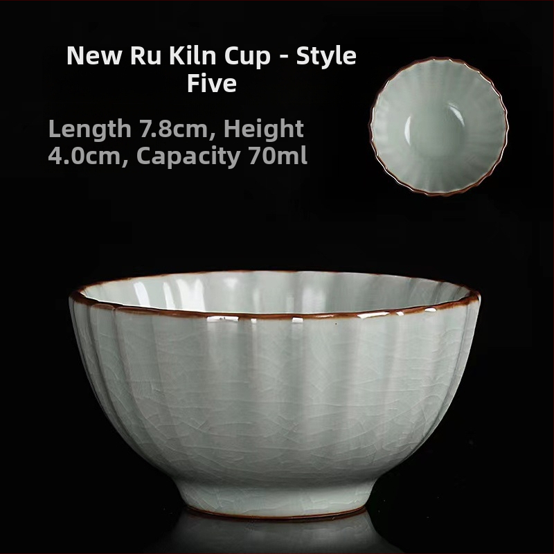 Ruyao ceașcă pentru ceai, ceramic Gongfu cu glazură crăpată, ceașcă personală de degustare a ceaiului
