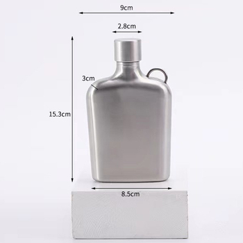 Sticlă de vin pătrată din oțel inoxidabil 304, argintie, pentru exterior