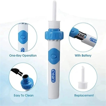 Set electric de curățare a urechilor, cu lingurițe pentru urechi, pentru adulți și copii, aspirarea cerumenului, set de curățare cu depozitare