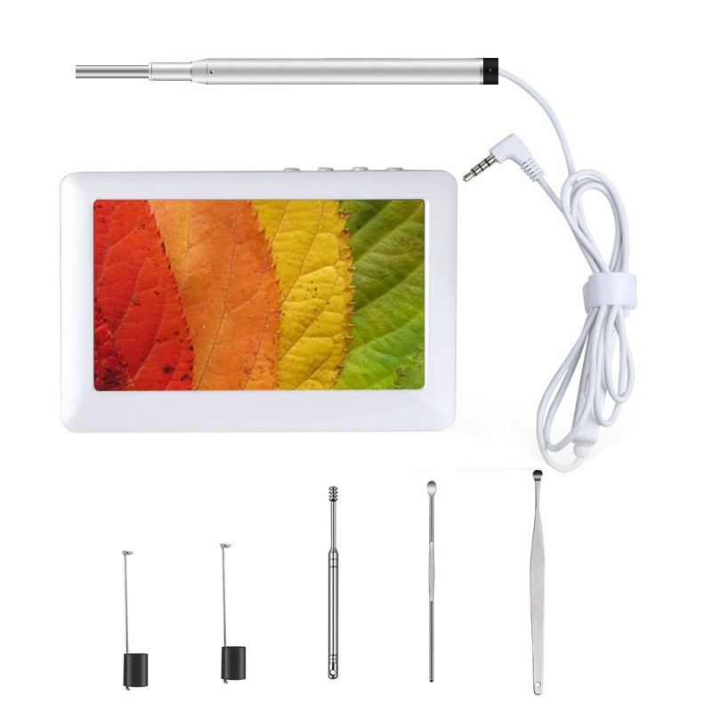 Hengshi Beauty Otoscop optic HD de 4,3 inchi cu lingură de urechi de 3,9 mm și display încorporat