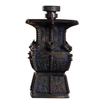 Vas ceramic pentru vin cu model retro de munți și râuri, sticlă goală decorativă pentru vitrină, recipient de vin sigilat pentru uz casnic