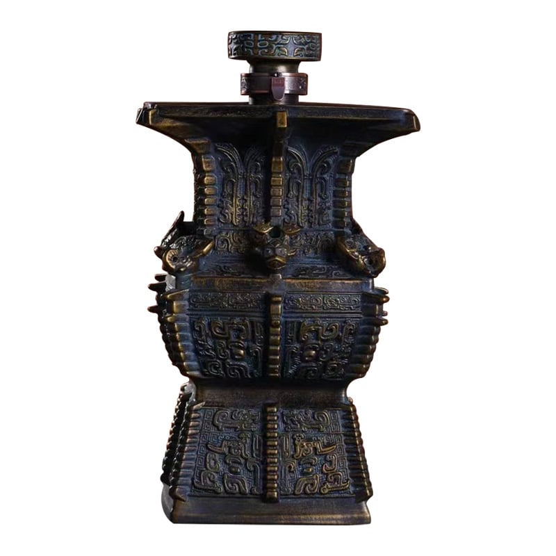 Vas ceramic pentru vin cu model retro de munți și râuri, sticlă goală decorativă pentru vitrină, recipient de vin sigilat pentru uz casnic
