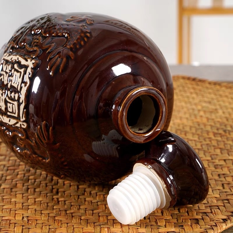 Sticlă ceramică pentru vin pentru învechire, borcan vid de stocare, sticlă de vin goală, 1kg, 2kg, 3kg, 5kg, 10kg