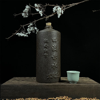 Sticlă ceramică pentru vin, sigilată, cu text embosat vintage, decor pentru casă