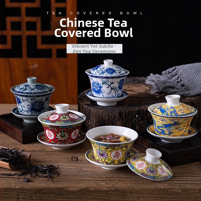 Gaiwan keramický na čaj so žltými dračíkmi Shuanglong, veľký modro-biely porcelán, trojdielny gaiwan s pokrývkou, možnosť loga