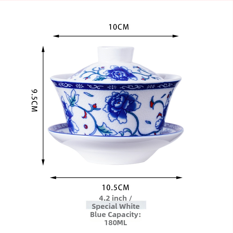 Gaiwan keramický na čaj so žltými dračíkmi Shuanglong, veľký modro-biely porcelán, trojdielny gaiwan s pokrývkou, možnosť loga