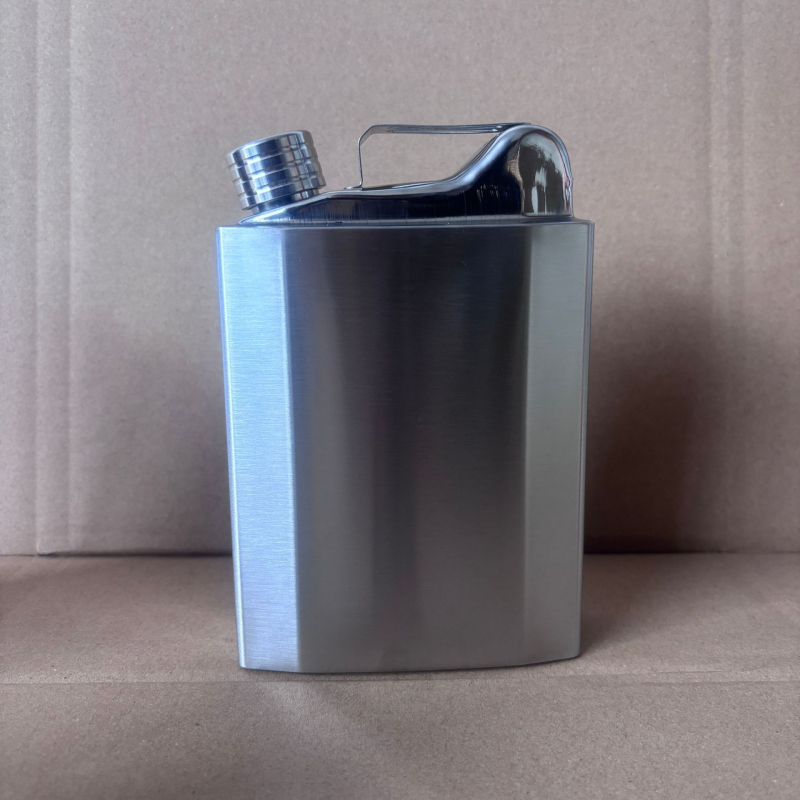 Container portabil din oțel inoxidabil pentru ulei, cu capac, 0,5 kg
