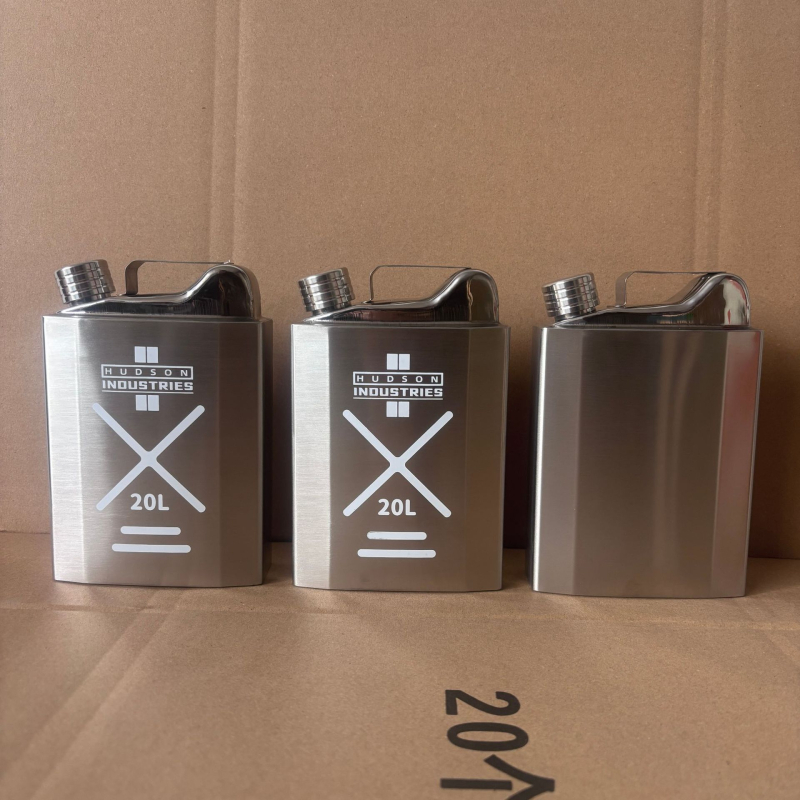Container portabil din oțel inoxidabil pentru ulei, cu capac, 0,5 kg