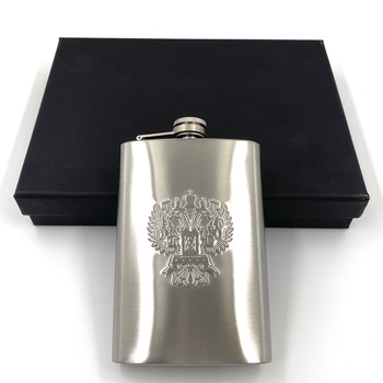 Bairun flacon din oțel inoxidabil, 9 oz, cu design de vultur cu cap dublu, pentru utilizare în aer liber