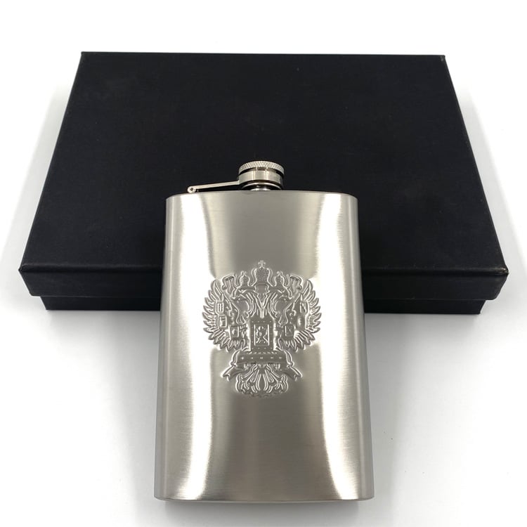 Bairun flacon din oțel inoxidabil, 9 oz, cu design de vultur cu cap dublu, pentru utilizare în aer liber