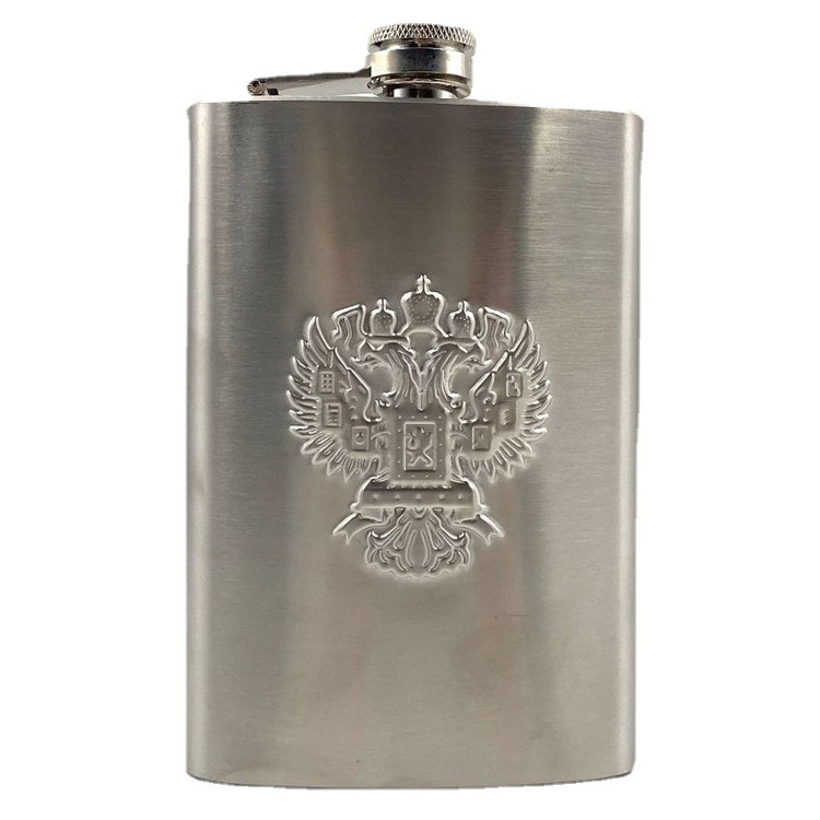 Bairun flacon din oțel inoxidabil, 9 oz, cu design de vultur cu cap dublu, pentru utilizare în aer liber