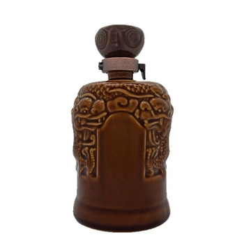 Linda sticlă ceramică pentru vin cu dragon, stil Maotai, Guotai, din ceramică albă, 0,5 kg