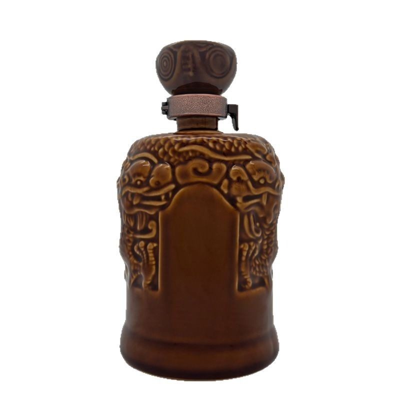 Linda sticlă ceramică pentru vin cu dragon, stil Maotai, Guotai, din ceramică albă, 0,5 kg