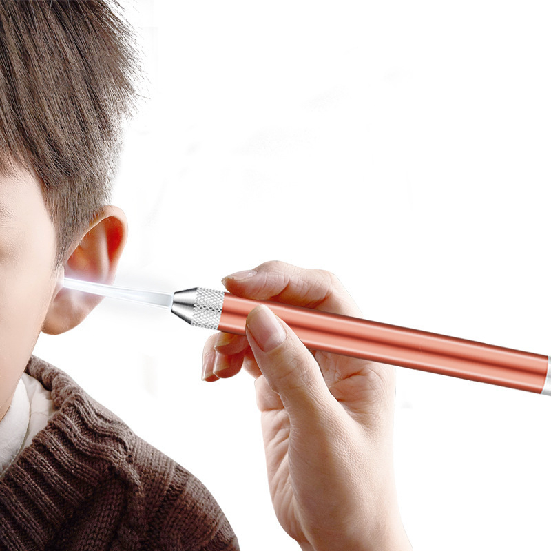 Set de instrumente pentru curățarea urechilor, cu lingurițe fluorescente vizuale și pensetă pentru cerumen
