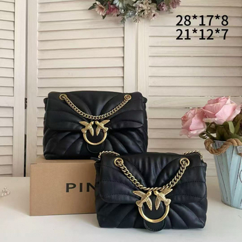 Ružičasta torba Swallow s lancem od prave kože, za rame ili crossbody, s bedžom i reljefnim srcem